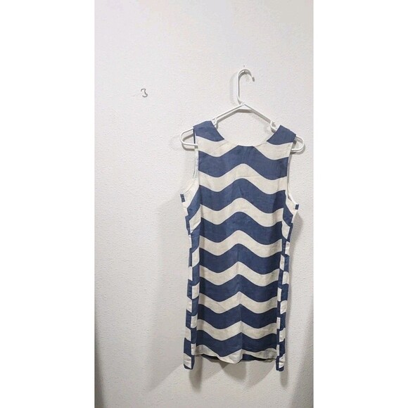 Island Company Classic 100% Linen Shift Dress Sz XL Geometric  Summer Vacation - Picture 1 of 4